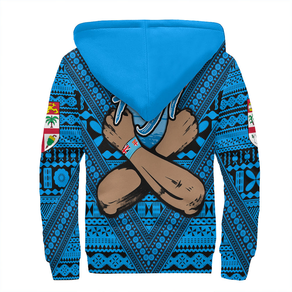 Fiji Bula Flag Sherpa Hoodie LT10 - Polynesian Pride