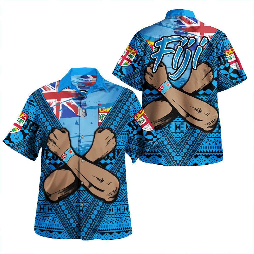 Fiji Bula Flag Beach Shirt LT10 Unisex Blue - Polynesian Pride