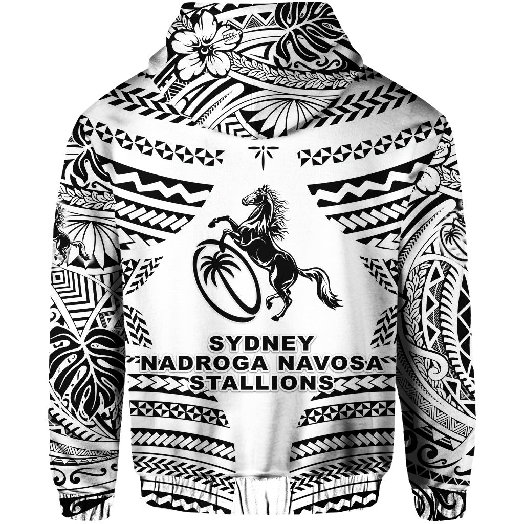 Fiji Rugby Hoodie Sydney Nadroga Navosa Stallions Creative Style White LT8 - Polynesian Pride