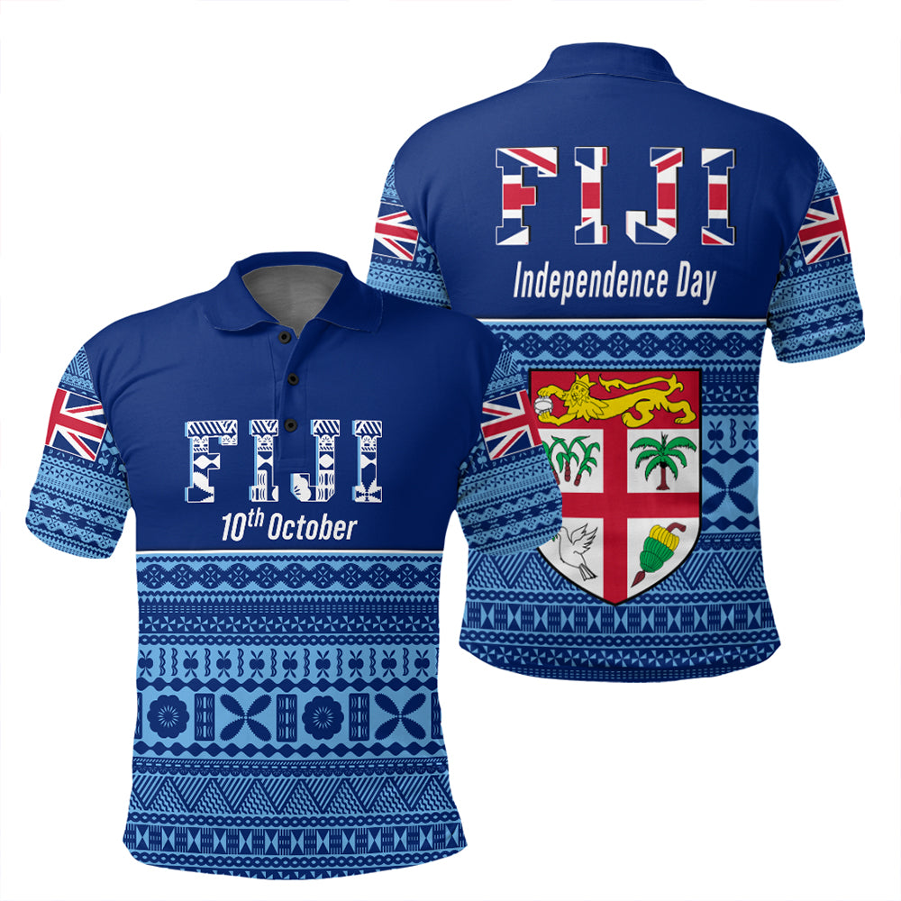 Fiji Independence Day Polo Shirt LT10 Blue - Polynesian Pride