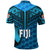 Fiji Rugby Polo Shirt Coconut Sporty Vibes Blue - Polynesian Pride