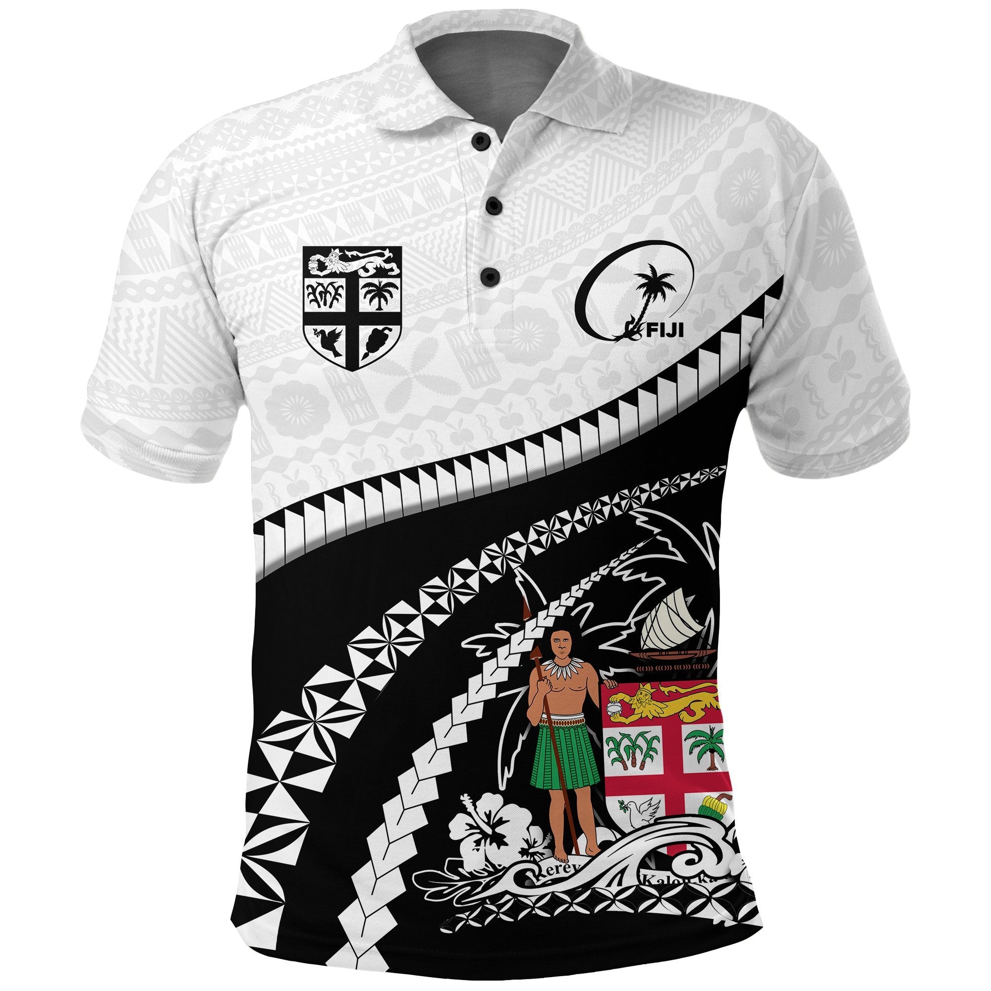 Fiji Polo Shirt Rugby Road to Hometown Unisex Black - Polynesian Pride