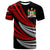 Fiji Custom T Shirt Wave Pattern Alternating Red Color Unisex Black - Polynesian Pride