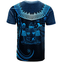 Fiji Custom T Shirt Serrated Pattern Blue Color Unisex Blue - Polynesian Pride