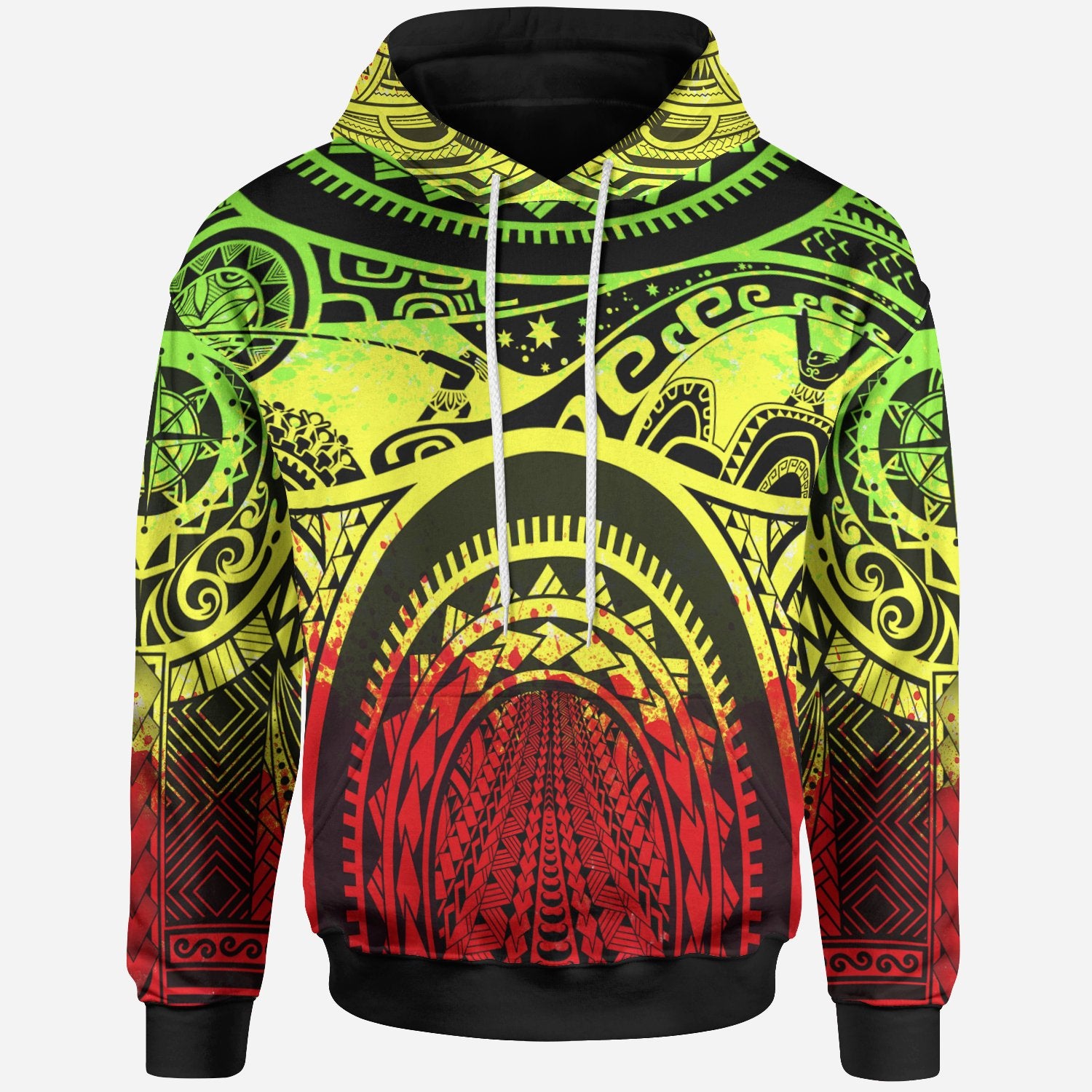 Hoodie Polynesian Patterns Maui Tattoo (Reggae) Unisex Reggae - Polynesian Pride