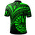 French Polynesia Polo Shirt Green Color Cross Style - Polynesian Pride