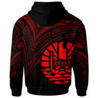 French Polynesia Hoodie Red Color Cross Style - Polynesian Pride