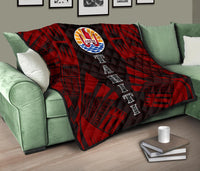 Tahiti Premium Quilt - Tahiti Flag Polynesian Red Tattoo - Polynesian Pride