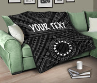 Cook Island Personalised Premium Quilt - Seal With Polynesian Tattoo Style ( Black) - Polynesian Pride