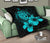 Hawaii Hibiscus Premium Quilt - Turtle Map - Turquoise - Polynesian Pride