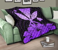 Hawaiian Kanaka Premium Quilt Hibiscus Polynesian Love Violet - Polynesian Pride
