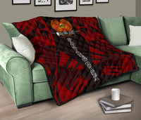 Papua New Guinea Premium Quilt - Papua New Guinea Coat Of Arsms Polynesian Red Tattoo - Polynesian Pride