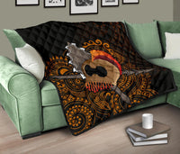 Hawaiian Warrior Helmet Polynesian Premium Quilt - Polynesian Pride