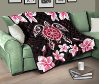 Hawaiian Pinky Turtle Plumeria Quilt - Polynesian Pride