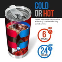 Guam Polynesian Custom Personalised Tumbler - Coat Of Arm With Hibiscus - Polynesian Pride