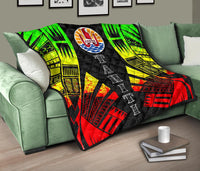 Tahiti Premium Quilt - Tahiti Flag Polynesian Reggae Tattoo - Polynesian Pride