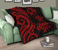 Tonga Polynesian Premium Quilt - Red Tentacle Turtle - Polynesian Pride