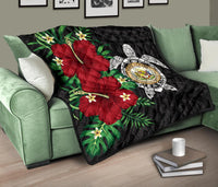 Hawaii Coast of Arm Turtle Hibiscus - Premium Quilt AH - Polynesian Pride