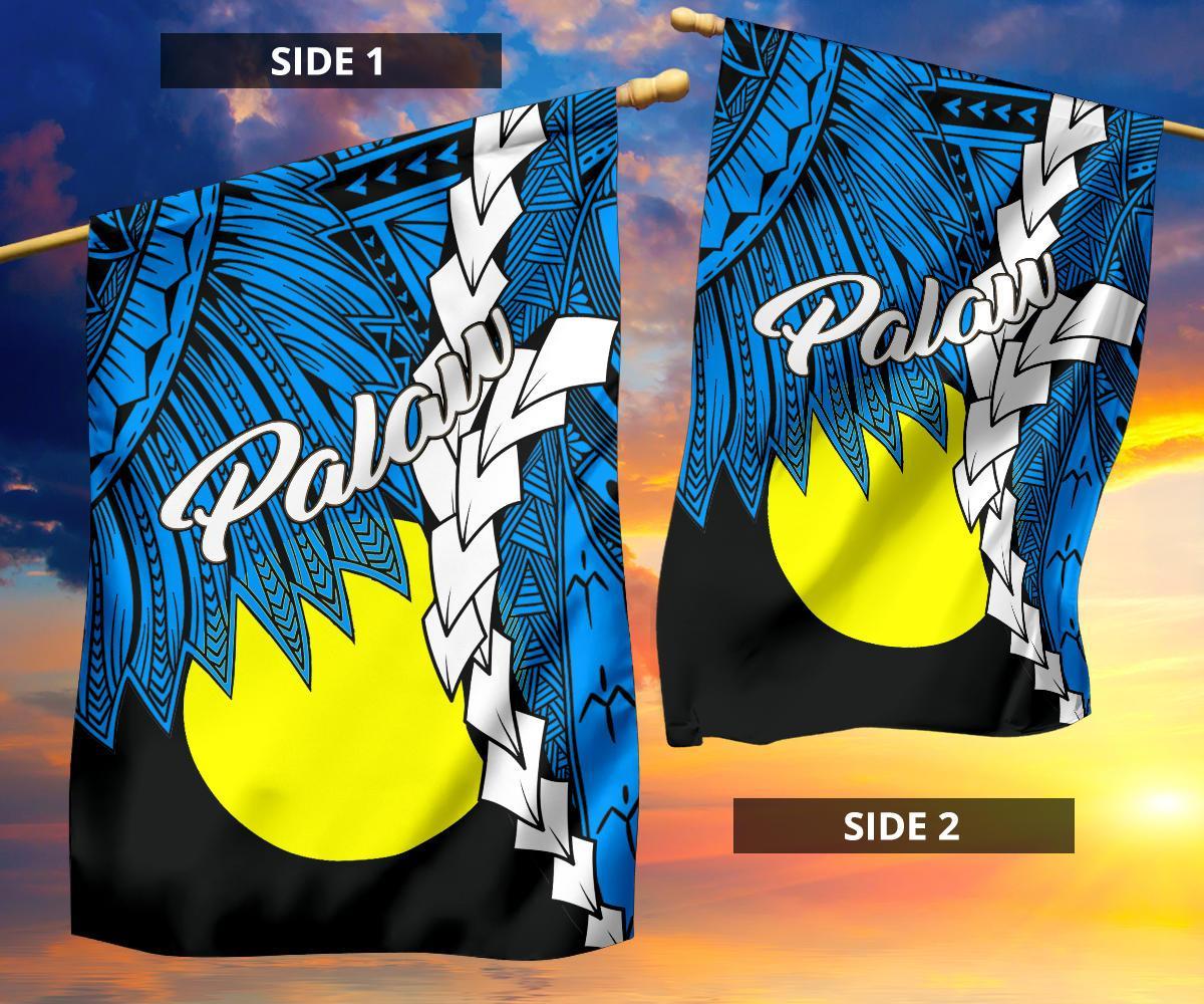 Palau Polynesian Flag - Tribal Wave Tattoo Blue Flag Blue - Polynesian Pride