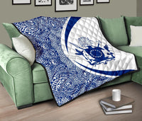 Cook Islands Coat Of Arms Polynesian Premium Quilt - Circle Style - 05 - Polynesian Pride