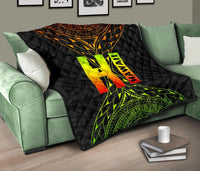 Hawaii Polynesian Quilt - Hawaii Map Reggae Color Version - Polynesian Pride