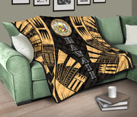 Hawaii Premium Quilt - Polynesian Tattoo Gold - Polynesian Pride