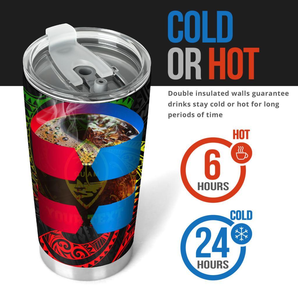 Guam Polynesian Custom Personalised Tumbler - Reggae Tribal Wave - Polynesian Pride