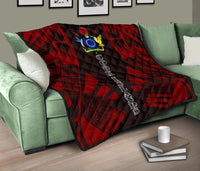 Cook Islands Premium Quilt - Cook Islands Polynesian Red Tattoo - Polynesian Pride