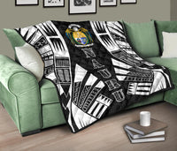 Nauru Premium Quilt - Nauru Coat Of Arms Polynesian White Tattoo - Polynesian Pride