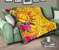 Polynesian Quilts - Vanuatu Symbols With Hibiscus - Polynesian Pride