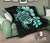 Hawaiian Kanaka Hibiscus Plumeria Mix Polynesian Turtle Premium Quilt Turquoise AH - Polynesian Pride