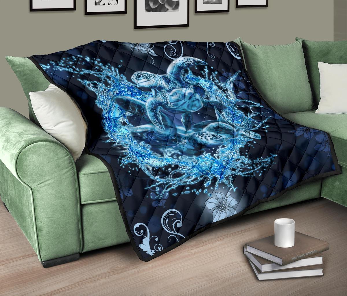 Hawaii Turtle Sea Ohana Premium Quilt - Polynesian Pride