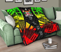 Fiji Premium Quilt - Fiji Coat Of Arms Polynesian Reggae Tattoo - Polynesian Pride