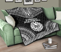 French Polynesia Premium Quilt - French Polynesia Polynesian Chief Black Version - Polynesian Pride