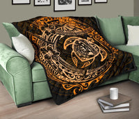 Hawaiian Turtle Polynesian Gold Premium Quilt - Polynesian Pride