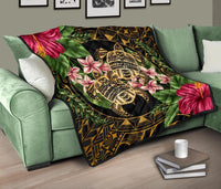 Hawaii Premium Quilt - Turtle Strong Pattern Hibiscus Plumeria Art AH - Polynesian Pride