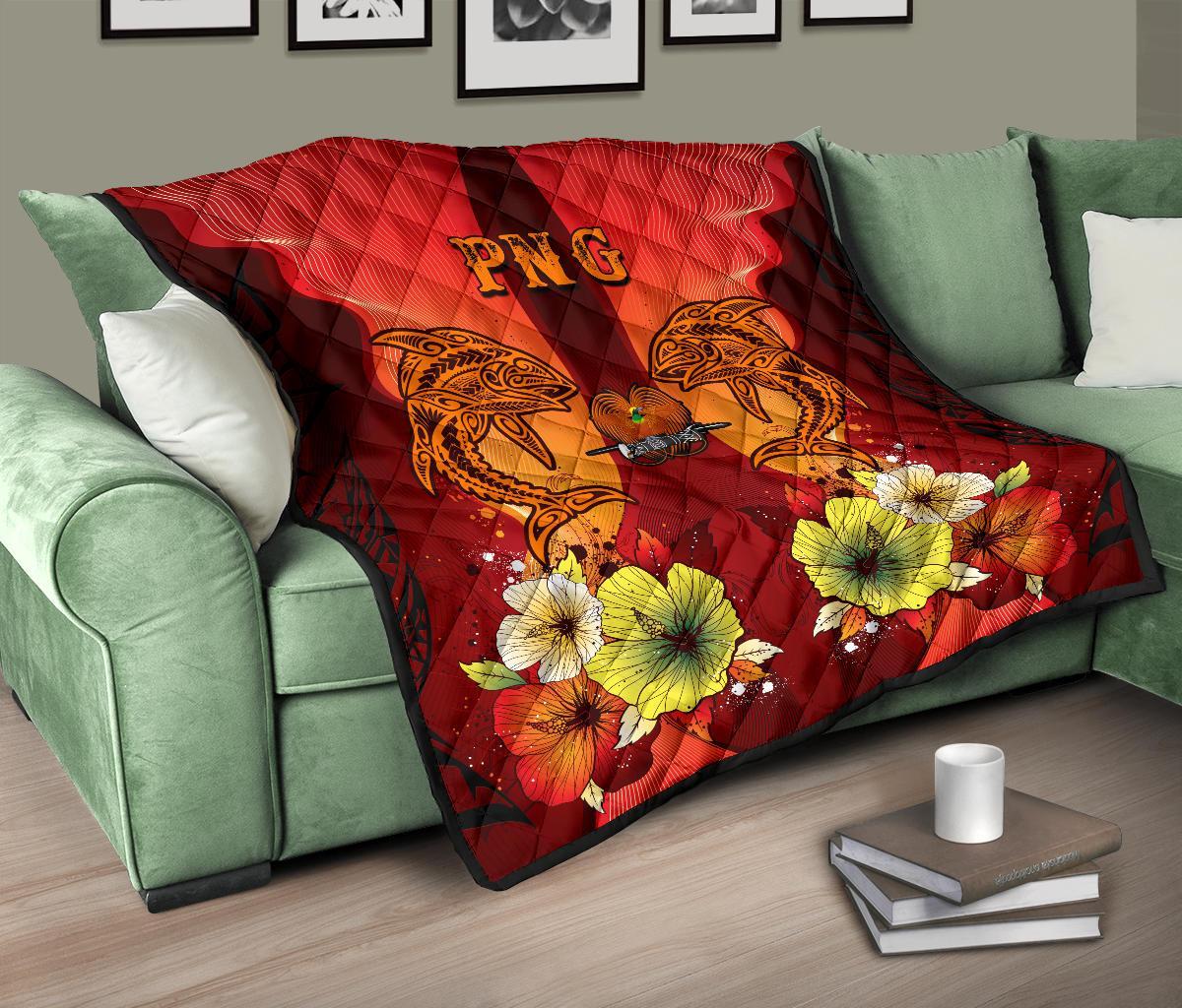 Papua New Guinea Premium Quilt - Tribal Tuna Fish - Polynesian Pride