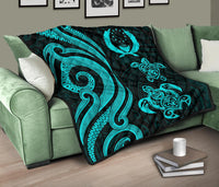 Pohnpei Premium Quilt - Turquoise Tentacle Turtle - Polynesian Pride