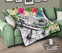FSM Polynesian Premium Quilt - Summer Plumeria (White) - Polynesian Pride