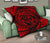 Hawaiian Kanaka Honu Hibiscus Tornando Red Polynesian Premium Quilt - Polynesian Pride