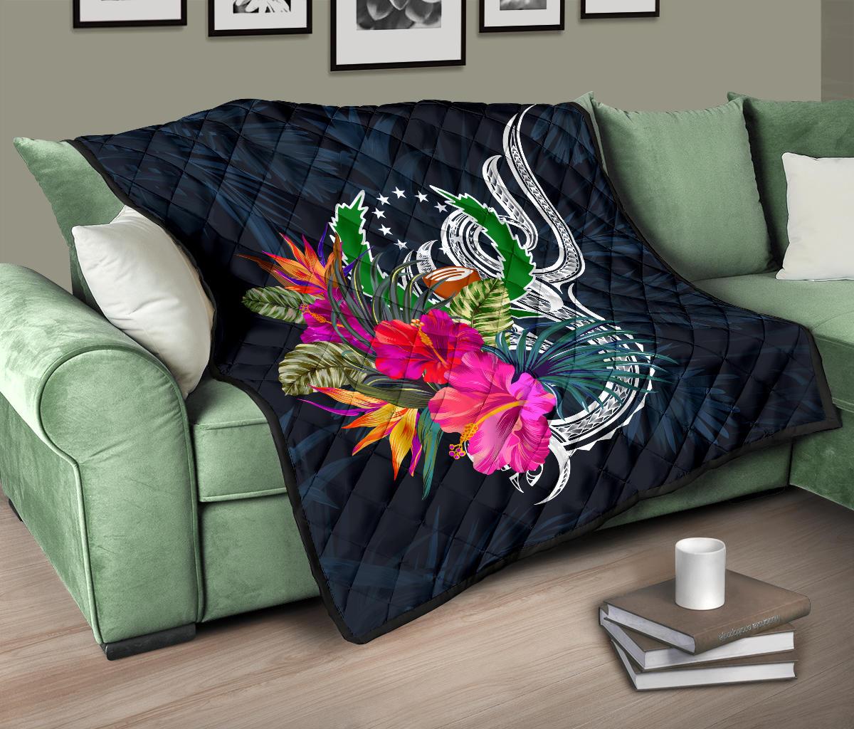 Pohnpei Micronesia Premium Quilt - Tropical Flower - Polynesian Pride