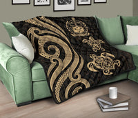 Samoa Premium Quilt - Gold Tentacle Turtle - Polynesian Pride