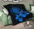 Hawaii Hibiscus Premium Quilt - Turtle Map - Traffic Blue - Polynesian Pride