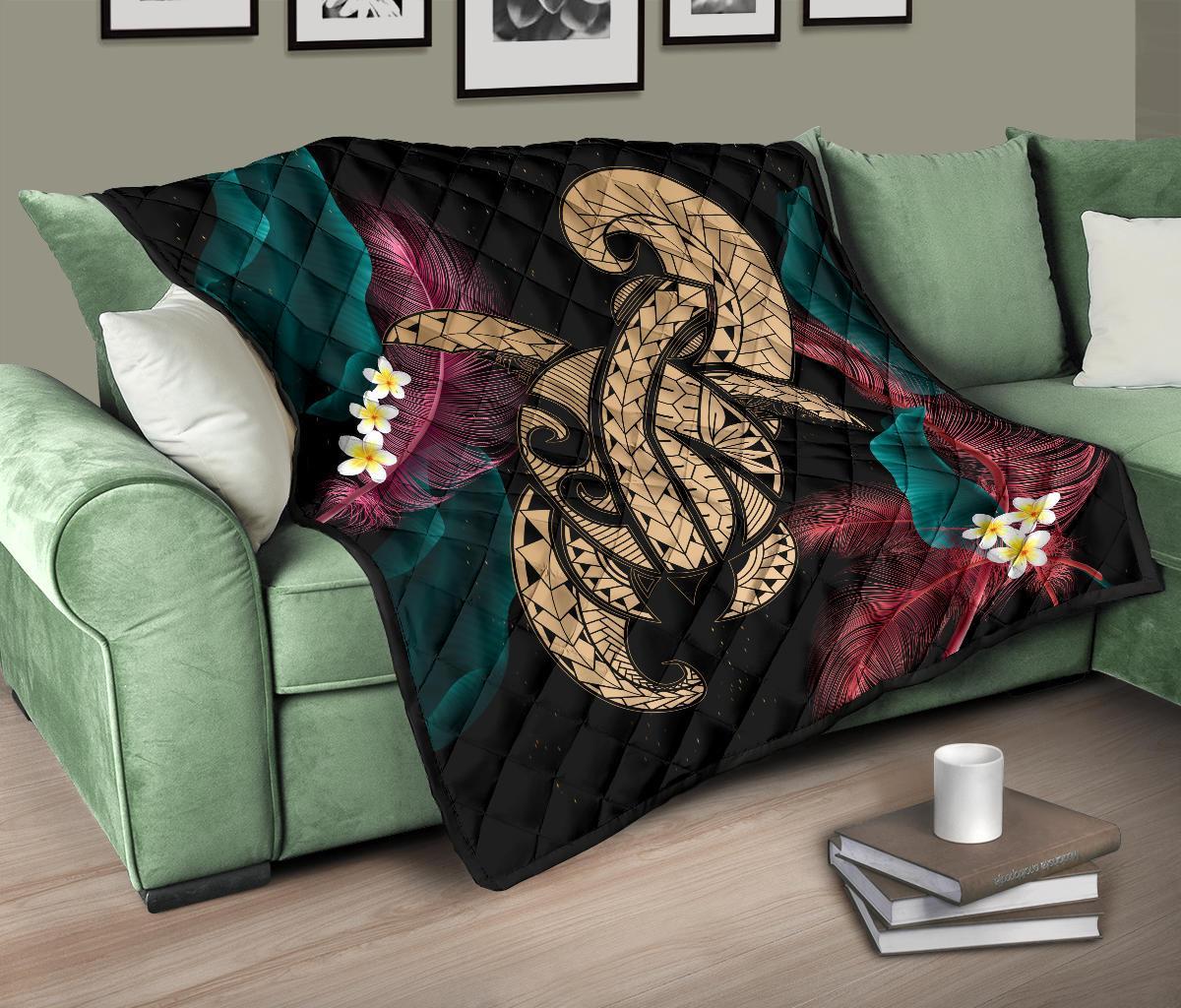 Hawaii Turtle Polynesian Tropical Premium Quilt - Ghia Style Gold - Polynesian Pride