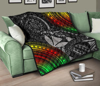 Hawaii Polynesian Premium Quilt - Kanaka Maoli Hawaiian Map - Polynesian Pride