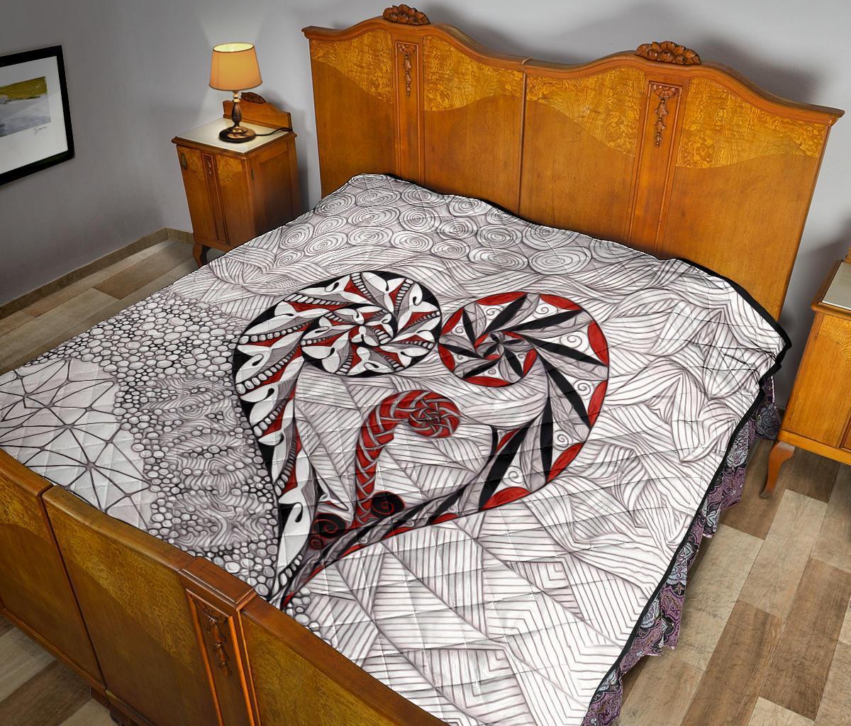 New Zealand Quilt, Koru Aroha Maori Premium Quilt - Polynesian Pride