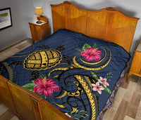 Hawaii Polynesian Turtle Hibiscus Plumeria Premium Quilt - Nane Style - Polynesian Pride