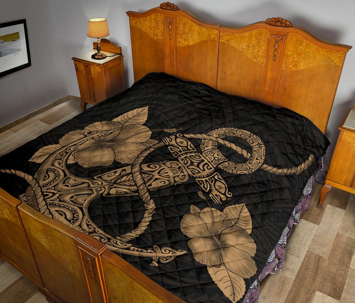 Anchor Gold Poly Tribal Premium Quilt - Polynesian Pride