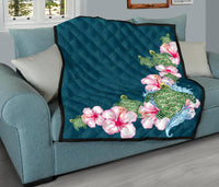 Hibiscus Turtle Dance Premium Quilt - Polynesian Pride