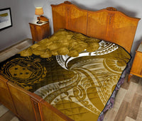 Samoa Premium Quilt - Samoa Seal Wave Style (Gold) - Polynesian Pride
